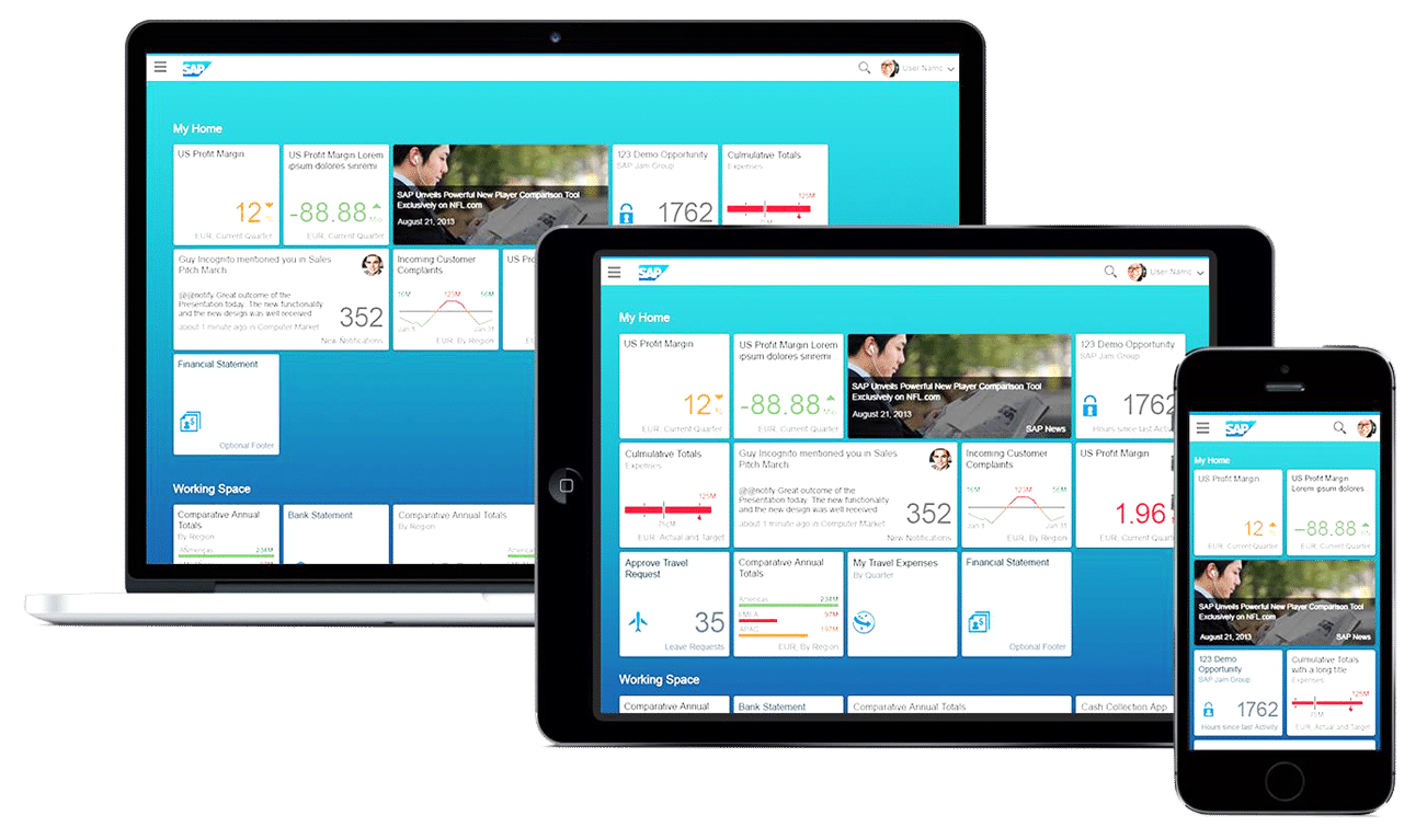 FIORI SAP Image Sample of FIORI on devices